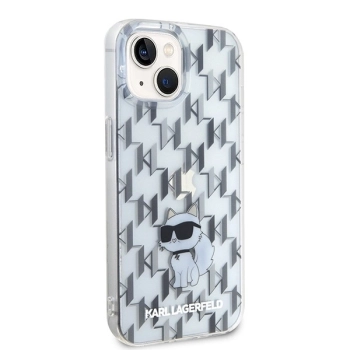 Etui Karl Lagerfeld Monogram Choupette na iPhone 15 - przezroczyste