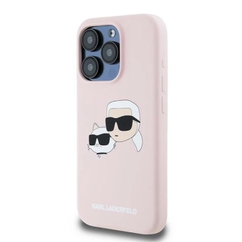 Etui Karl Lagerfeld Silicone Karl&Choupette MagSafe na iPhone 15 Pro - różowe