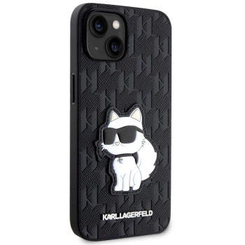 Etui Karl Lagerfeld Saffiano Monogram Choupette na iPhone 14 - czarne