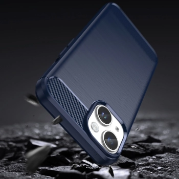 Carbon Case etui iPhone 14 elastyczny żelowy pokrowiec na tył plecki niebieski