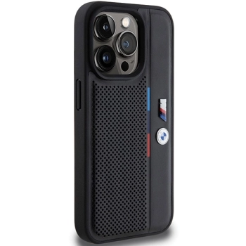 Etui BMW Perforated Tricolor Line na iPhone 15 Pro Max - czarne