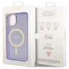 Etui Guess Glitter Gold MagSafe na iPhone 14 - purpurowe