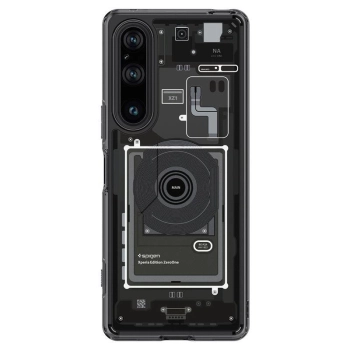 Etui Spigen Ultra Hybrid na Sony Xperia 1 V - ciemnoszare (wzór Zero One)