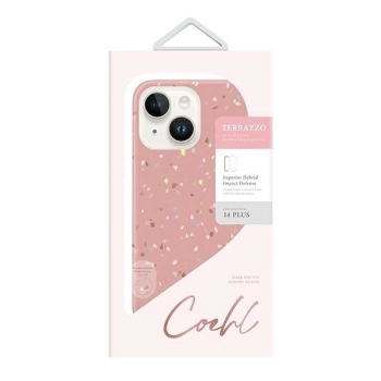 Etui Uniq Coehl Terrazzo na iPhone 14 Plus - różowe