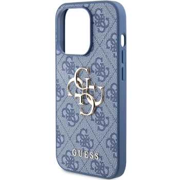 Etui Guess 4G Big Metal Logo na iPhone 15 Pro - niebieskie