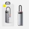 Baseus Metal Gleam 8w1 wielofunkcyjny HUB USB Typ C - USB Typ C Power Delivery 100 W / HDMI 4K 30 Hz / czytnik kart SD i microSD / 3x USB 3.2 Gen 1 /