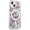 Etui Guess Flower MagSafe na iPhone 14 - przezroczyste