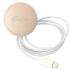 Etui Guess 4G Print MagSafe na iPhone 11 + ładowarka indukcyjna - brązowe