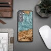 Etui z drewna i żywicy na Samsung Galaxy S23 Bewood Unique Uran - niebiesko-białe