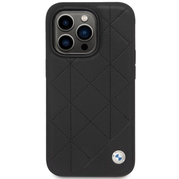 Etui BMW Leather Quilted na iPhone 14 Pro - czarne