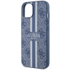 Etui Guess 4G Printed Stripes MagSafe na iPhone 14 - niebieskie