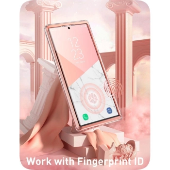 Etui Supcase Cosmo na Samsung Galaxy S23 Ultra - różowy marmur