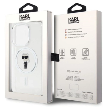 Etui Karl Lagerfeld IML Ikonik MagSafe na iPhone 15 Pro - przezroczyste