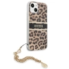 Etui Guess Gold Chain na iPhone 13 mini - brązowe cętki