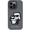 Etui Karl Lagerfeld Saffiano Karl&Choupette na iPhone 14 Pro - srebrne
