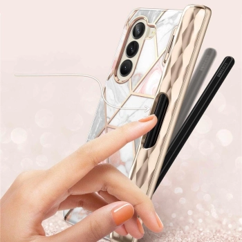 Etui Supcase Cosmo Pen na Samsung Galaxy Z Fold 5 - różowy marmur