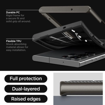 Etui Spigen Neo Hybrid na Samsung Galaxy S23 Ultra - metaliczny szary