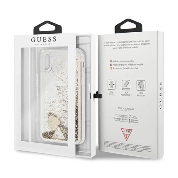 Etui Guess Glitter Charms na iPhone X / Xs - złote