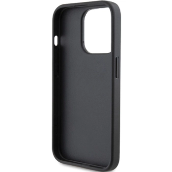 Etui Karl Lagerfeld Saffiano Cardslot Karl&Choupette Metal Pin do iPhone 15 Pro - czarne
