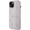 Etui Guess 4G Printed Stripes MagSafe na iPhone 14 - różowe
