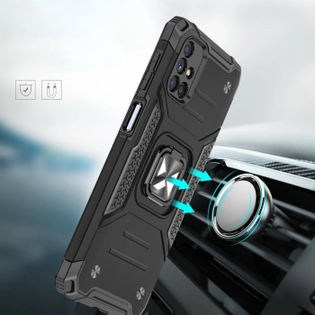 Wozinsky Ring Armor pancerne hybrydowe etui pokrowiec + magnetyczny uchwyt Samsung Galaxy M51 różowy