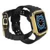 Protect Strap Band opaska z etui do Apple Watch 7 / 6 / 5 / 4 / 3 / 2 / SE (41 / 40 / 38mm) obudowa pancerny pokrowiec na zegarek czarny / złoty