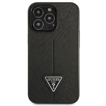 Etui Guess Saffiano Triangle Logo na iPhone 14 Pro Max - czarne
