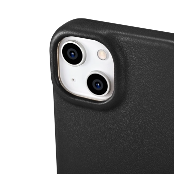 iCarer CE Premium Leather Folio Case skórzane etui iPhone 14 z klapką magnetyczne MagSafe czarny (WMI14220713-BK)