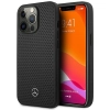 Etui Mercedes Leather Perforated na iPhone 14 Pro - czarne