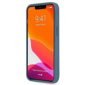Etui Guess 4G Big Metal Logo na iPhone 13 mini - niebieskie