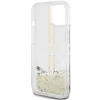 Etui Guess Liquid Glitter Gold Stripes na iPhone 15 / 14 / 13 - przezroczyste
