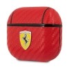 Etui Ferrari On Track PU Carbon na AirPods 3 - czerwone