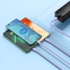 Baseus Flash Series Ⅱ kabel 3w1 do szybkiego ładowania USB-A do USB-C / Micro-USB / Lightning 66W 480Mb/s 1.2m fioletowy