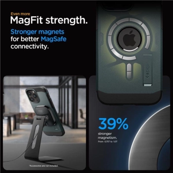 Etui Spigen Tough Armor MagSafe z podstawką na iPhone 15 Pro - zielone