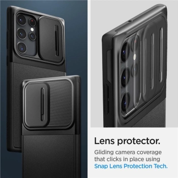 Etui Spigen Optik Armor na Samsung Galaxy S22 Ultra - czarne