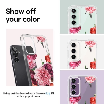 Etui Spigen Cyrill Cecile na Samsung Galaxy S23 FE - różowe róże