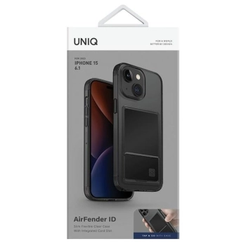 Etui UNIQ Air Fender ID Cardslot do iPhone 15 - szare