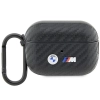 Etui BMW Carbon Double Metal Logo na AirPods Pro 2 gen - czarne