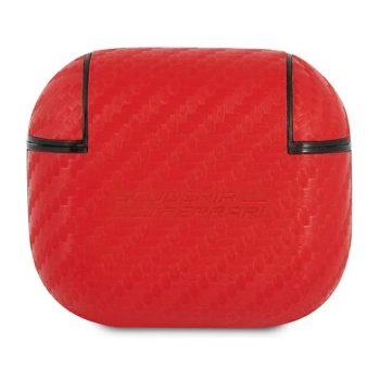 Etui Ferrari On Track PU Carbon na AirPods 3 - czerwone