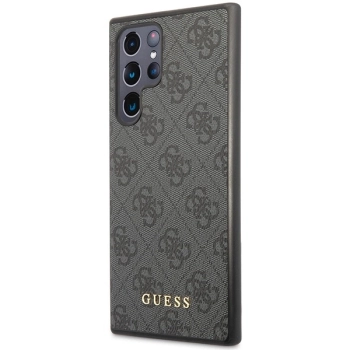 Etui Guess 4G Metal Gold Logo na Samsung Galaxy S23 Ultra - szare