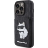Etui Karl Lagerfeld Saffiano Cardslots and Stand Monogram Choupette do iPhone 15 Pro Max - czarne