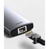 HUB Baseus Metal Gleam 6w1 USB-C - USB-C PD 100W 1x HDMI 4K 30Hz 3x USB-A 3.2 1x RJ45 - szary