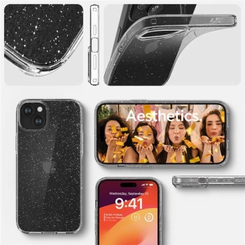 Etui Spigen Liquid Crystal na iPhone 15 Plus - przezroczysto-brokatowe