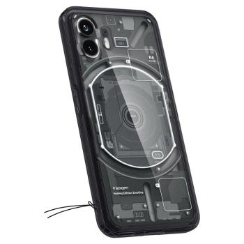 Etui Spigen Ultra Hybrid na Nothing Phone 2 - ciemnoszare (wzór Zero One)