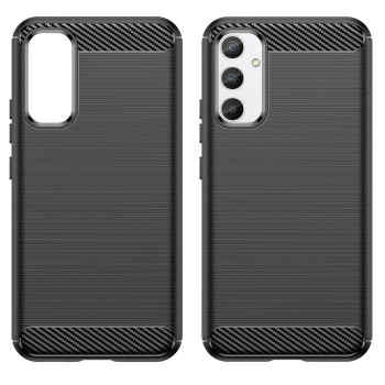 Carbon Case etui do Samsung Galaxy A34 5G elastyczny silikonowy karbonowy pokrowiec czarne