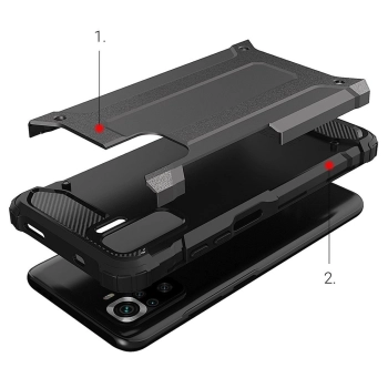 Hybrid Armor pancerne hybrydowe etui pokrowiec Xiaomi Redmi Note 11 Pro+ 5G (China) / 11 Pro 5G (China) / Mi11i HyperCharge / Poco X4 NFC 5G czarny
