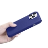 iCarer Litchi Premium Leather Case skórzane etui iPhone 14 Pro magnetyczne z MagSafe ciemnoniebieski (WMI14220710-DB)