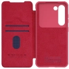 Nillkin Qin Leather Pro Case etui Samsung Galaxy S23+ pokrowiec z klapką osłona na aparat czerwone