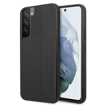 Etui AMG Carbon Stripe&Embossed na Samsung Galaxy S22 - czarne