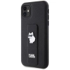 Etui Karl Lagerfeld Gripstand Saffiano Choupette Pins na iPhone 11 / Xr - czarne